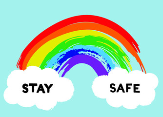 Stay safe rainbow vector