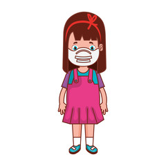 cute girl using face mask isolated icon vector illustration design