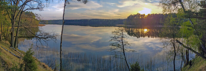 Drawa national park in Central Poland famous by its river streams and lakes