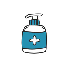 alcohol gel, hand sanitizer icon, vector illustration