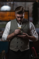  Sommelier guy with a glass 