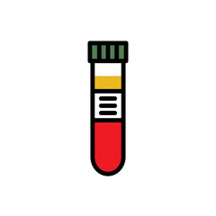blood test tube line icon, vector illustration