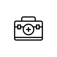 Medical kit icon vector in linear, outline style isolated on white background, Vector icon eps 10