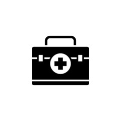 Medical kit icon vector in black flat shape design isolated on white background, Vector icon eps 10