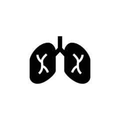Lung icon vector in black flat shape design isolated on white background, Vector icon eps 10