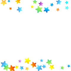Rainbow Festive Confetti. Carnival Star Falling.