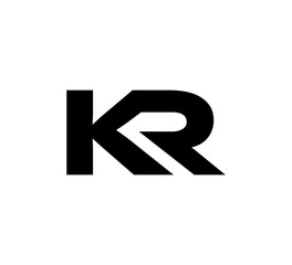 Initial 2 letter Logo Modern Simple Black KR
