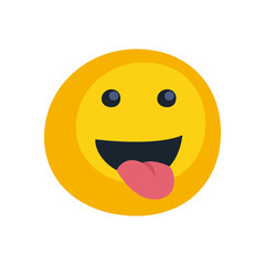 Happy emoji face flat style icon vector design