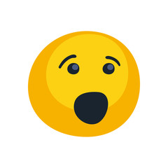 surprised emoji face flat style icon vector design