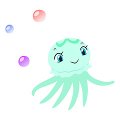 かわいいクラゲのイラスト