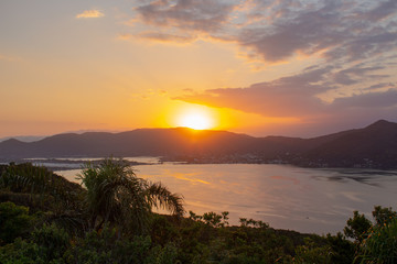 sunset on the mountain