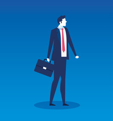 businessman elegant with suitcase avatar character vector illustration design