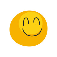 Happy emoji face flat style icon vector design
