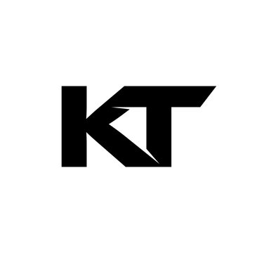 Initial 2 letter Logo Modern Simple Black KT
