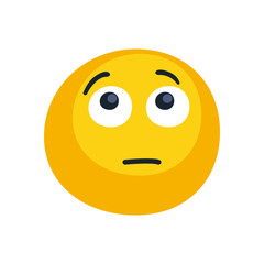 rolling eyes emoji face flat style icon vector design
