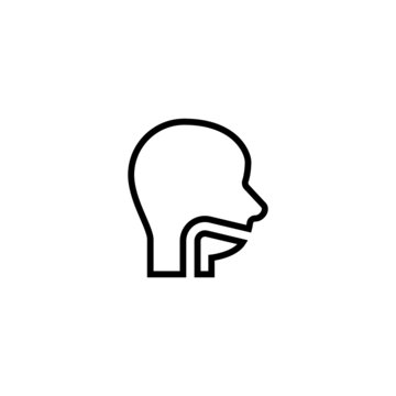 recommend clip art: Pharynx icon vector in linear, outline style isolated on white background