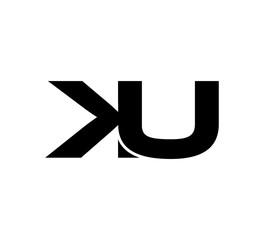 Initial 2 letter Logo Modern Simple Black KU