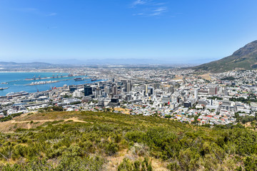 Fototapeta na wymiar Aerial View of Cape Town Downtown, Western Cape, South Africa