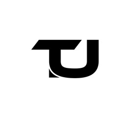 Initial 2 letter Logo Modern Simple Black TU