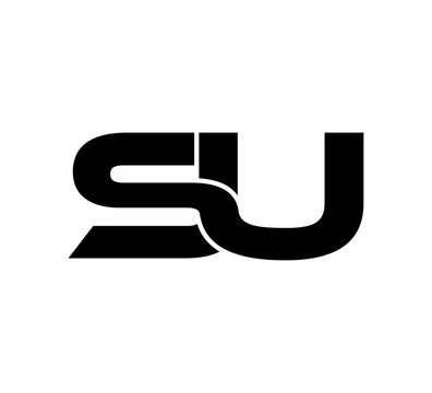 Initial 2 letter Logo Modern Simple Black SU