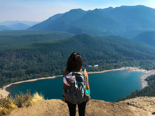 Female hiker enjoying the view