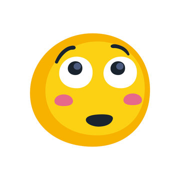 blush emoji face flat style icon vector design