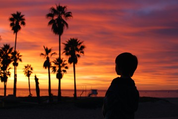 silhouette of a kid