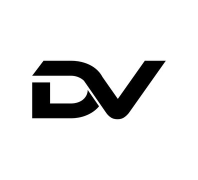 Initial 2 letter Logo Modern Simple Black DV