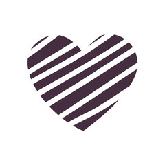 Striped heart line style icon vector design