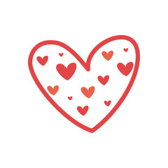 Littles hearts inside heart flat style icon vector design
