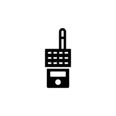 Walkie talkie vector icon in black flat shape design isolated on white background