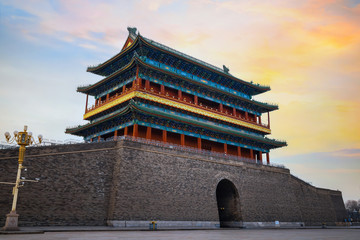Qianmen or Zhengyangmen Gate at the Entrance of Tiananmen Square in Beijing, China