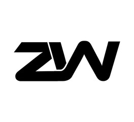 Initial 2 letter Logo Modern Simple Black ZW