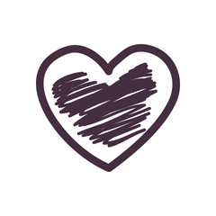 Striped heart line style icon vector design