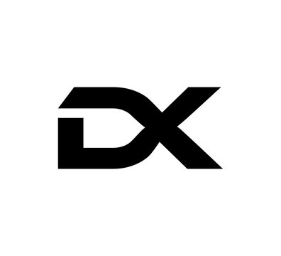 Initial 2 letter Logo Modern Simple Black DX