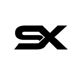 Initial 2 letter Logo Modern Simple Black SX