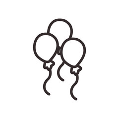 Balloons line style icon vector design