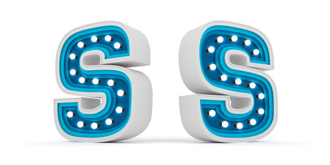 Colorful alphabet light bulb on white background with Clipping path ready to use. Color layer and Deep text 3d rendering Illustration.