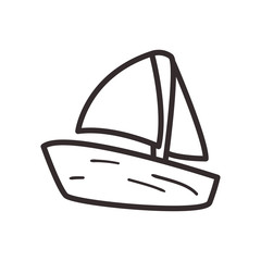 Sailboat line style icon vector design