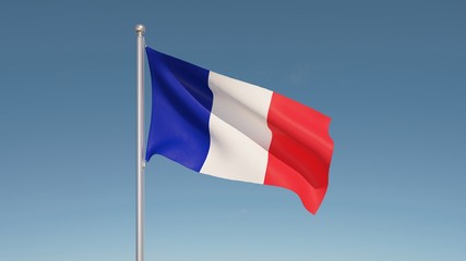 flag of france on blue sky