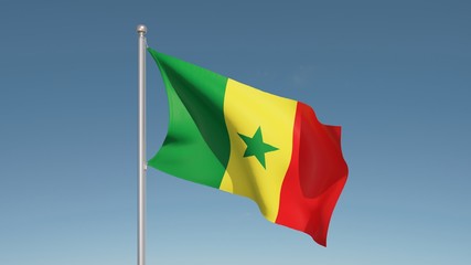 Senegal flag waving