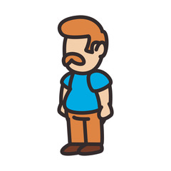 Avatar man with mustache flat style icon vector design