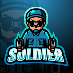 Soldier mascot esport logo design