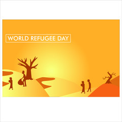 World Refugee Day Vector Illustration. Suitable for background, Greeting Card, Poster and Banner