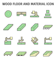 Wood floor construction and material vector icon set design.