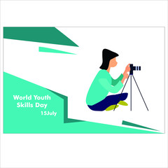 Youth Skills Day Vector Illustration for Background, Poster and Banner Design. academy logo