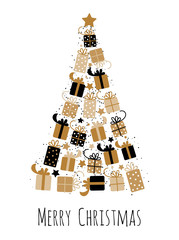 Christmas Tree made of Gift Boxes.