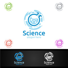 Science and Research Lab Logo for Microbiology, Biotechnology, Chemistry, or Education Design Concept