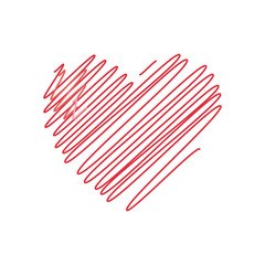 Striped heart flat style icon vector design