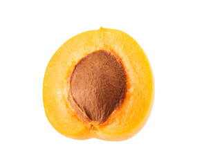 Fresh apricot isolated on white background.